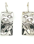 Earrings - Sterling Silver - Rectangle - Wolf Moon