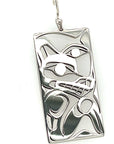 Earrings - Sterling Silver - Rectangle - Wolf Moon