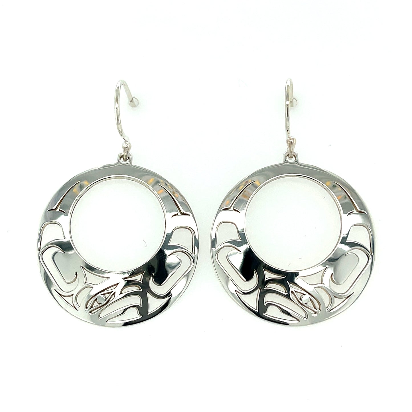 Earrings - Sterling Silver - Round Offset - Eagle