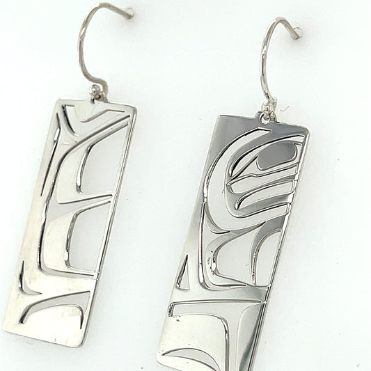 Earrings - Sterling Silver - Rectangle - Raven Box