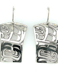 Earrings - Sterling Silver - Shield - Raven