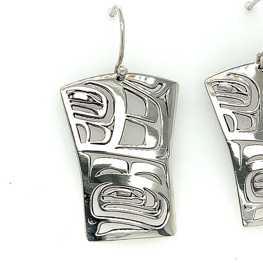 Earrings - Sterling Silver - Shield - Raven