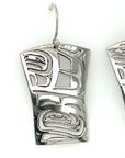 Earrings - Sterling Silver - Shield - Raven