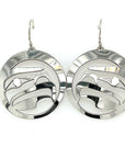 Earrings - Sterling Silver - Round - Eagle Moon