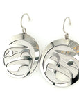 Earrings - Sterling Silver - Round - Eagle Moon