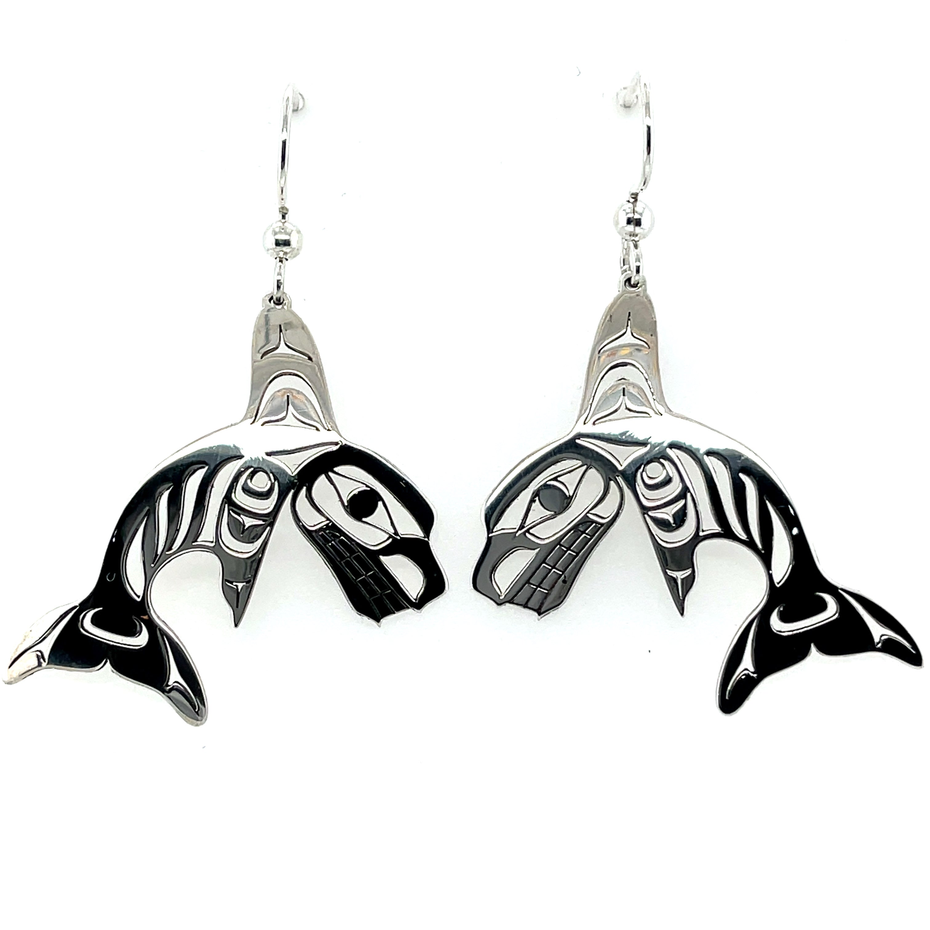 Earrings Sterling Silver Cutout Orca – Wickaninnish Gallery