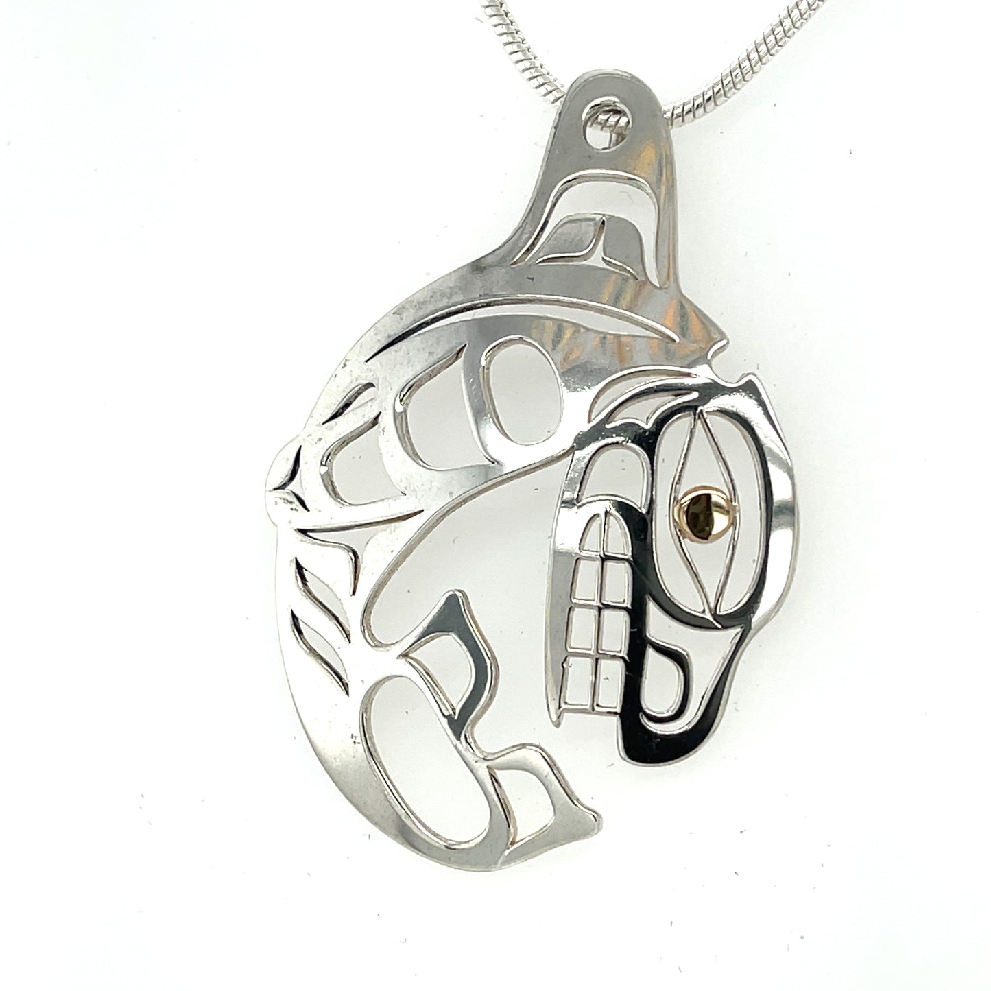 Pendant - Gold & Silver - Cutout - Orca