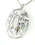 Pendant - Gold & Silver - Oval - Frog