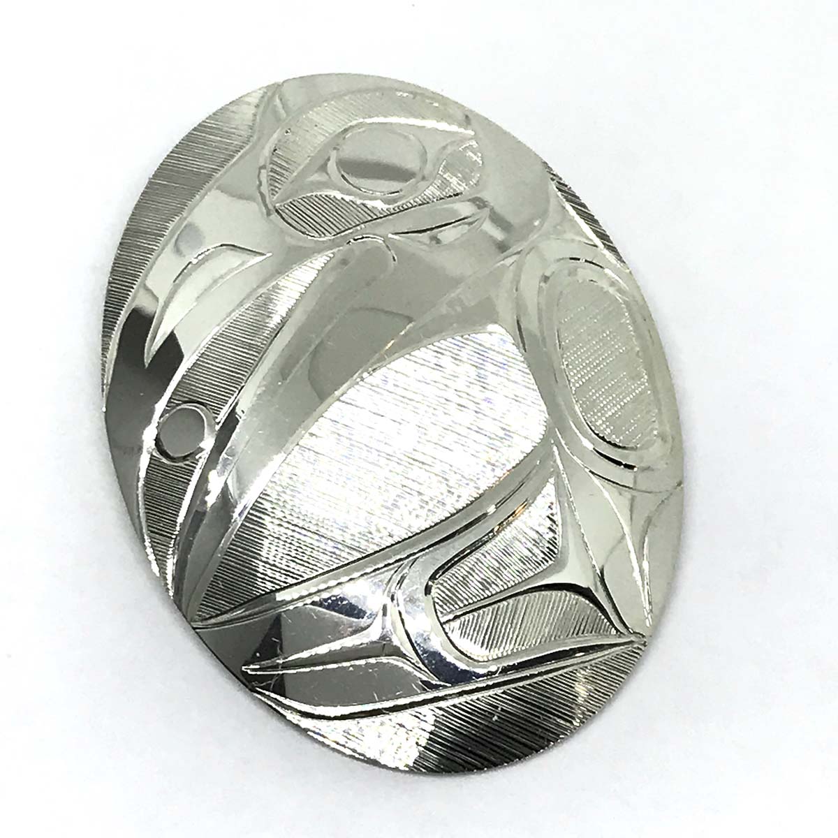 Pendant - Sterling Silver - Oval - Raven