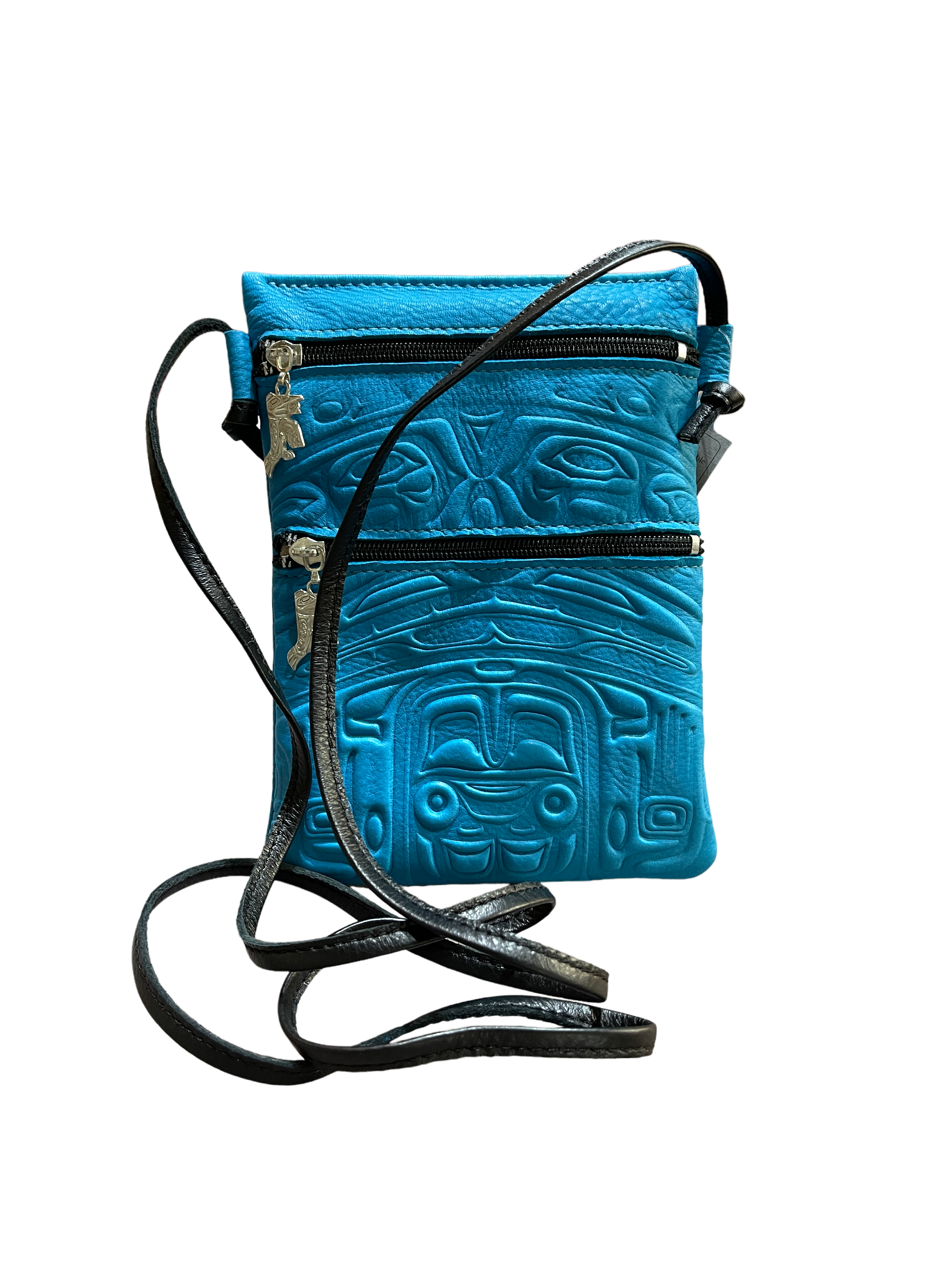 Purse - Passport - Deerskin - Bear - Turquoise