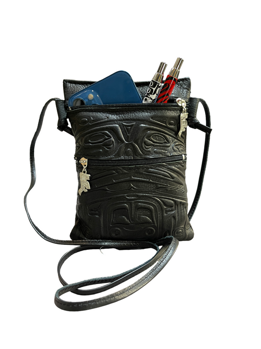 Purse - Passport - Deerskin - Bear - Black