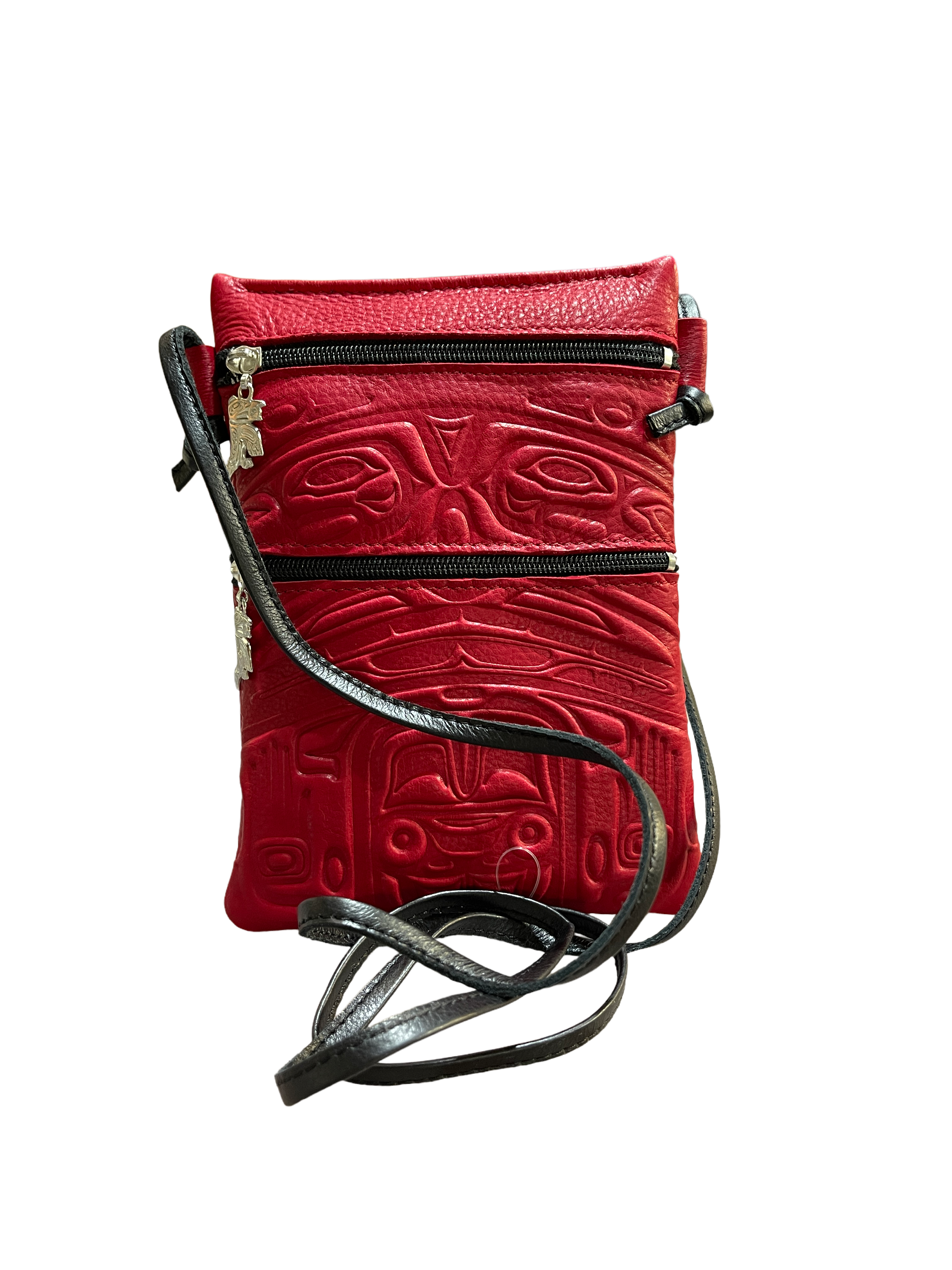 Purse - Passport - Deerskin - Bear - Red