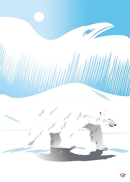 Card - Preston - Winter Polar Bear - 6x9