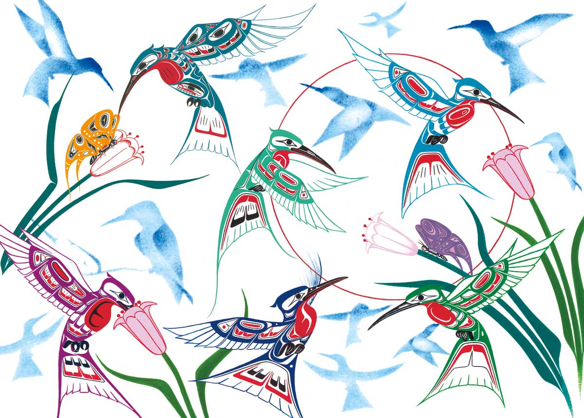 Card - Shorty - Garden of Hummingbirds - 6x9