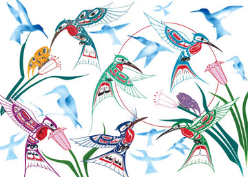 Card - Garden of Hummingbirds - 6x9
