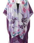 Sheer Wrap - Purple Hummingbirds