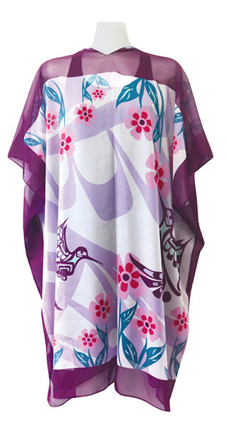 Sheer Wrap - Purple Hummingbirds