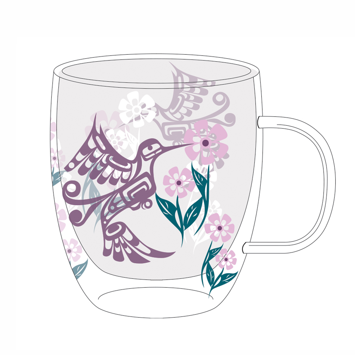 Mug - Glass - Hummingbird