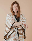 Shawl - Wool Blend - Eco-friendly - Sand - Reversible