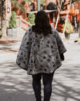 Shawl - Wool Blend - Eco-friendly - Fleurs - Reversible