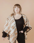 Shawl - Wool Blend - Eco-friendly - Sand - Reversible