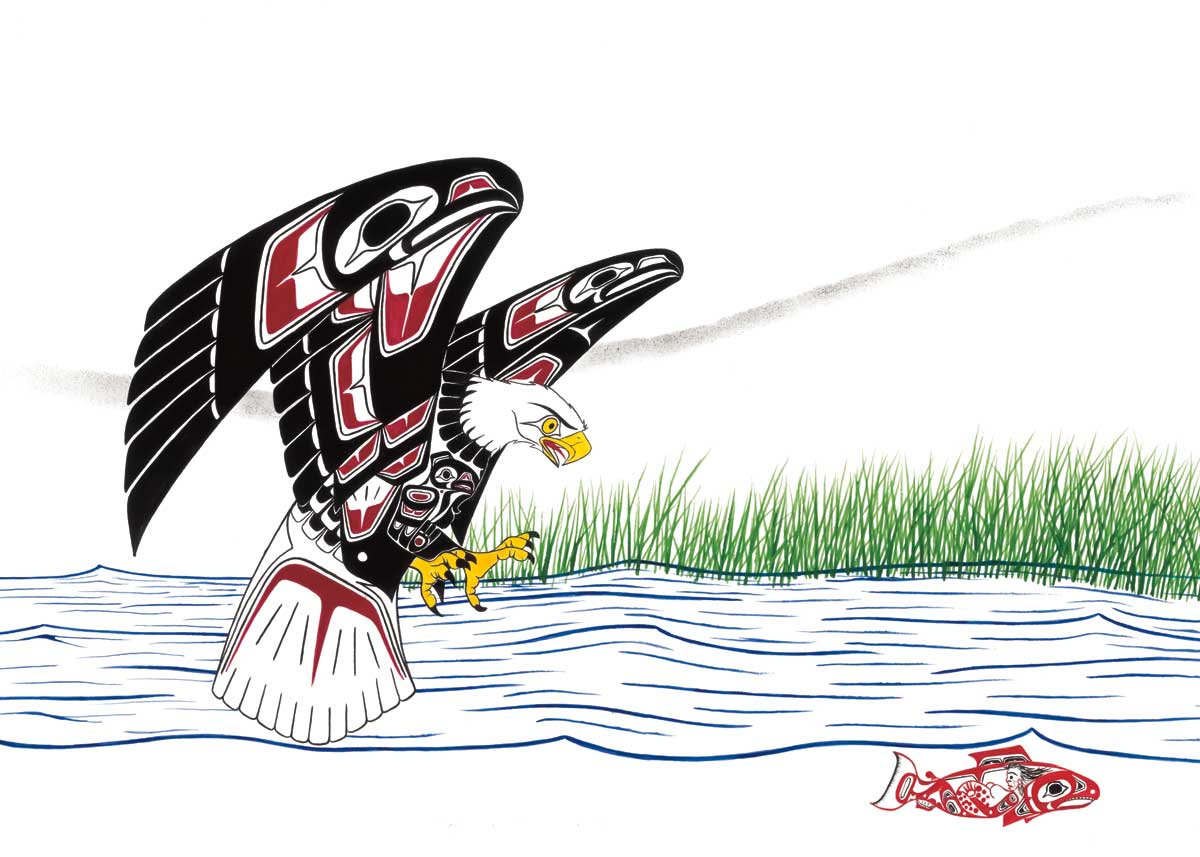 Card - Shorty - Eagle Salmon Chase - 6x9