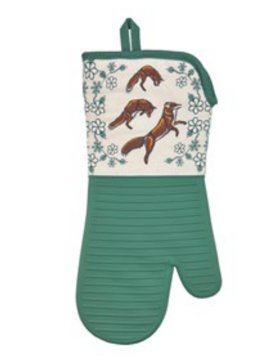 Silicone Oven Mitt - Foxes (Wagooshna)