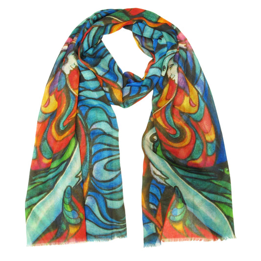 Scarf - Poly - Salmon Spirit Fish