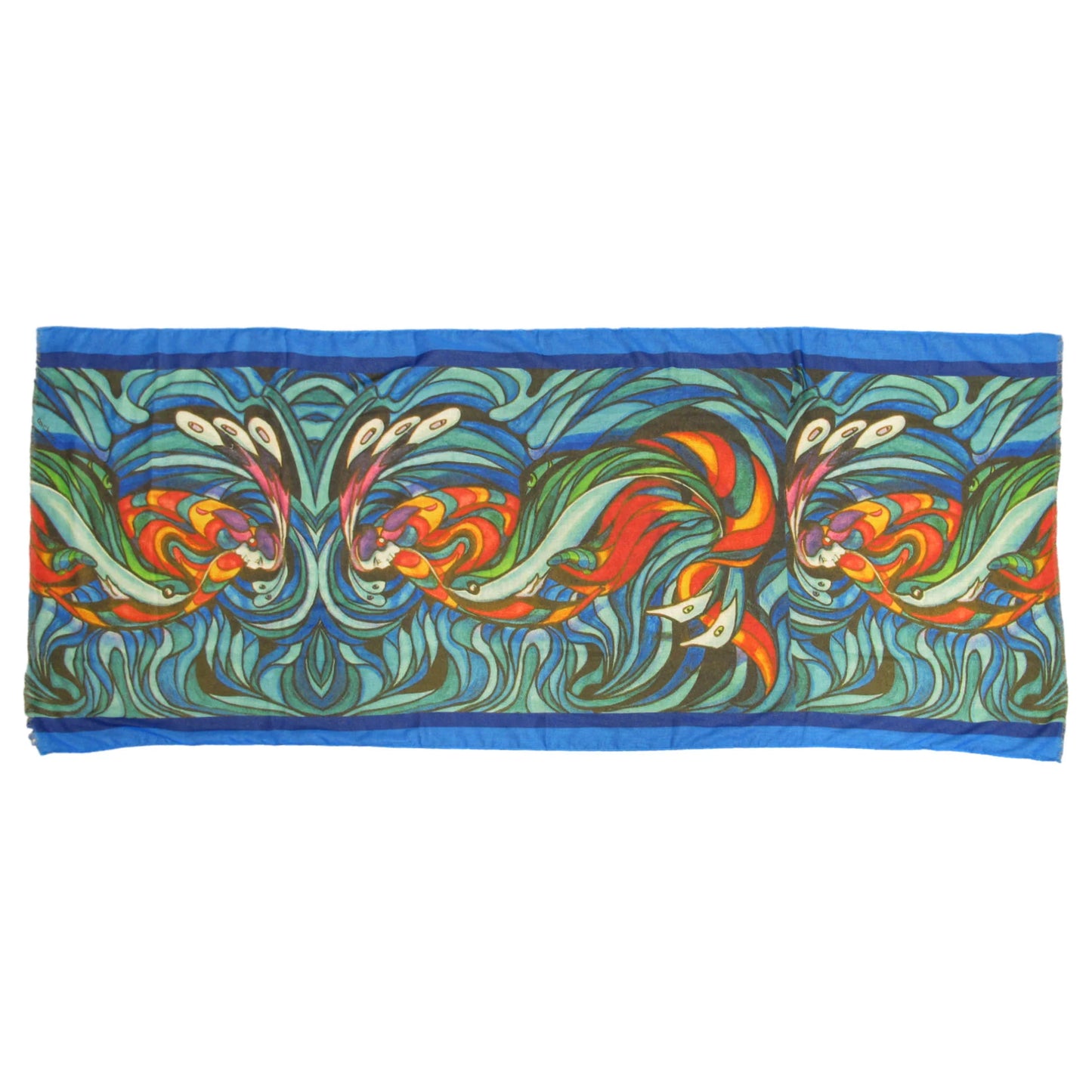 Scarf - Poly - Salmon Spirit Fish