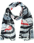 Scarf - Poly - Killer Whale Cross Hatch