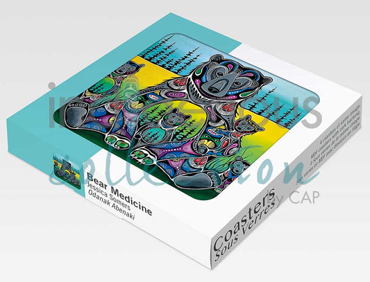 Coasters - Cork - Set of 4 - Bear Medicine