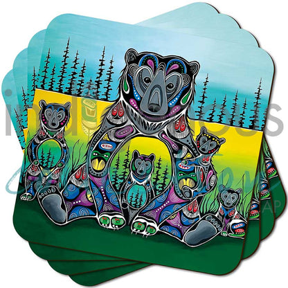 Coasters - Cork - Set of 4 - Bear Medicine