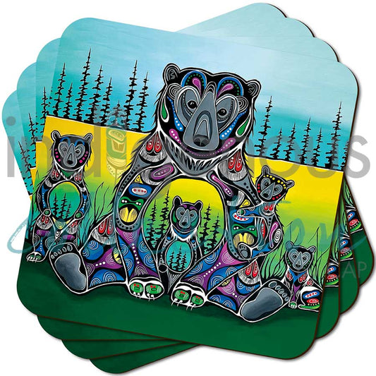 Coasters - Cork - Set of 4 - Bear Medicine