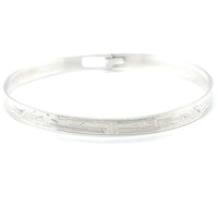 Bangle - Sterling Silver - 1/4" - Eagles - Extra Long