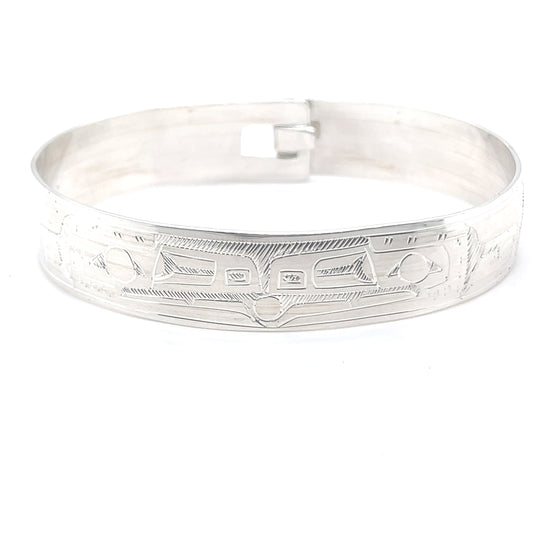 Bangle - Sterling Silver - 1/2" - Ravens & Sun