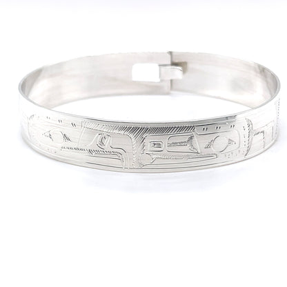 Bangle - Sterling Silver - 1/2" - Eagle & Raven
