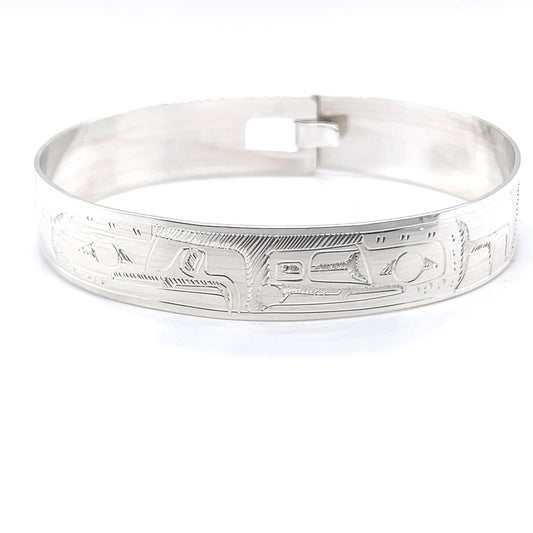 Bangle - Sterling Silver - 1/2" - Eagle & Raven