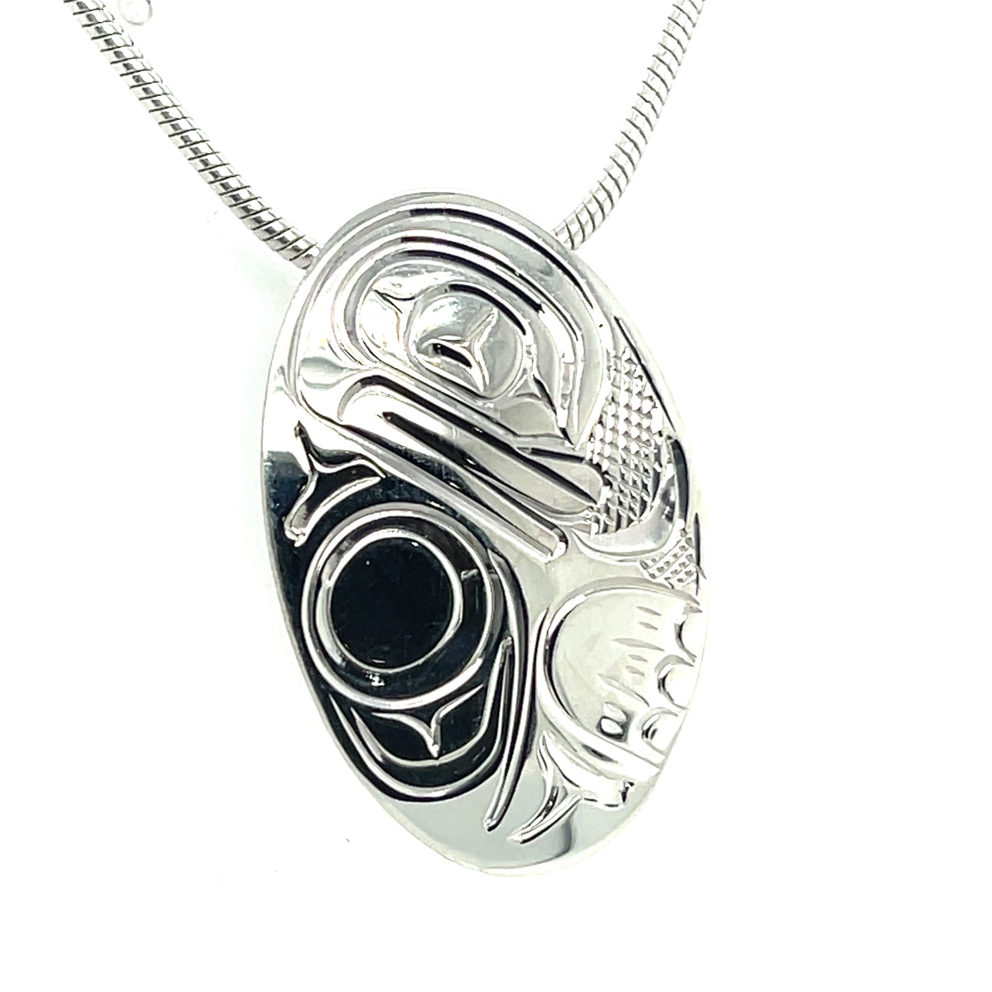 Pendant - Sterling Silver - Small - Oval - Frog