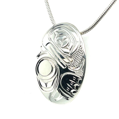 Pendant - Sterling Silver - Small - Oval - Frog