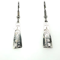 Earrings - Sterling Silver - Triangle - Mini - Wolf