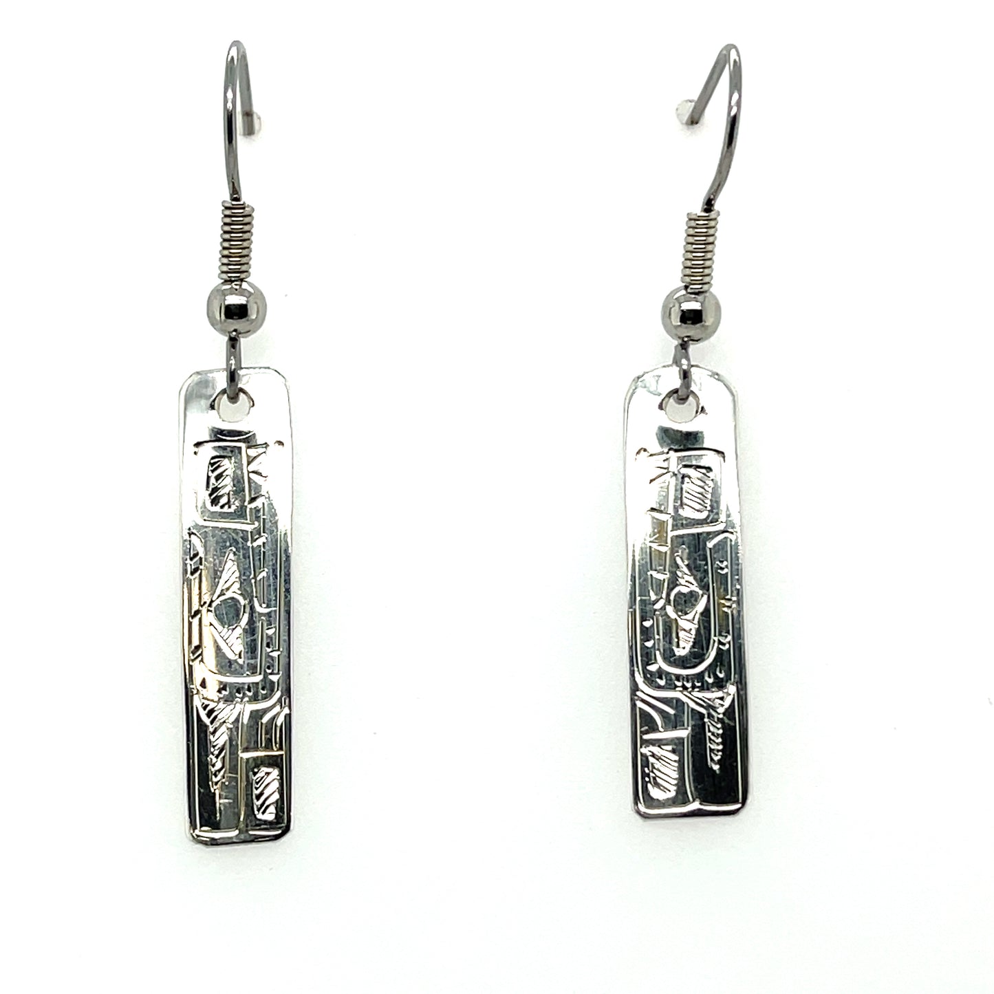 Earrings - Sterling Silver - Rectangle - Mini - Bear