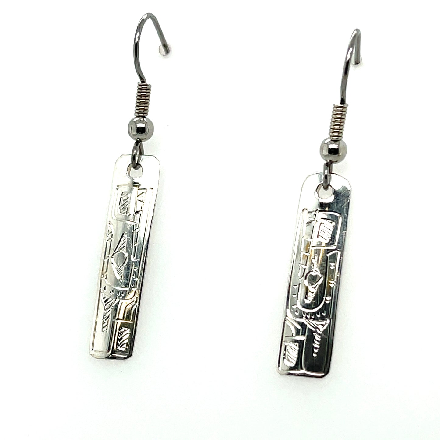 Earrings - Sterling Silver - Rectangle - Mini - Bear