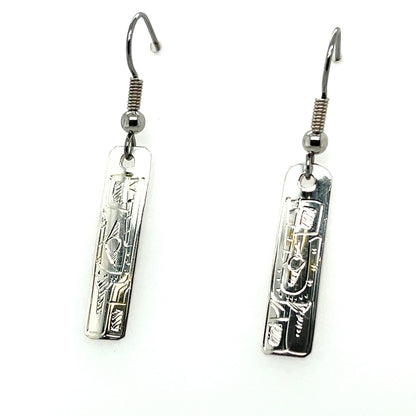 Earrings - Sterling Silver - Rectangle - Mini - Bear