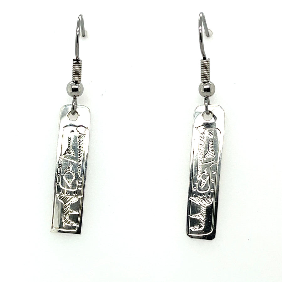 Earrings - Sterling Silver - Rectangle - Mini - Raven