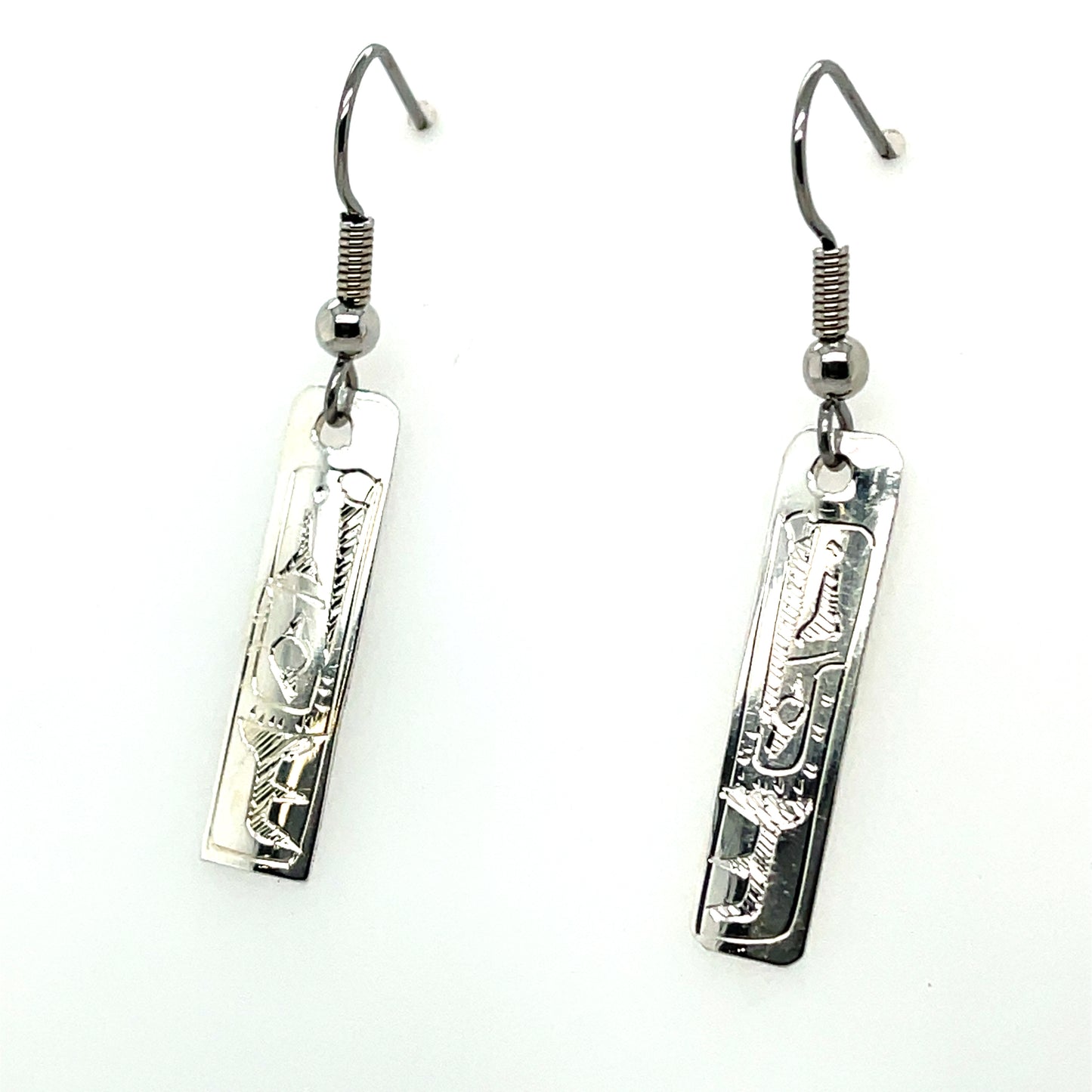 Earrings - Sterling Silver - Rectangle - Mini - Raven