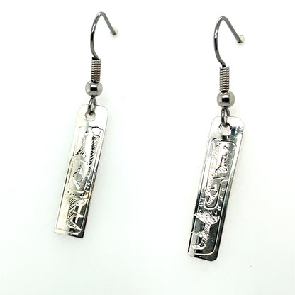 Earrings - Sterling Silver - Rectangle - Mini - Raven