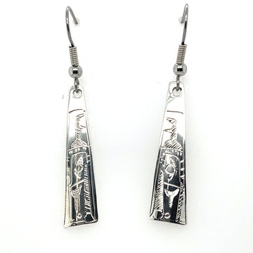 Earrings - Sterling Silver - Triangle - Raven