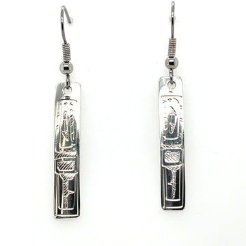 Earrings - Sterling Silver - Rectangle - Orca