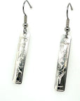 Earrings - Sterling Silver - Rectangle - Eagle
