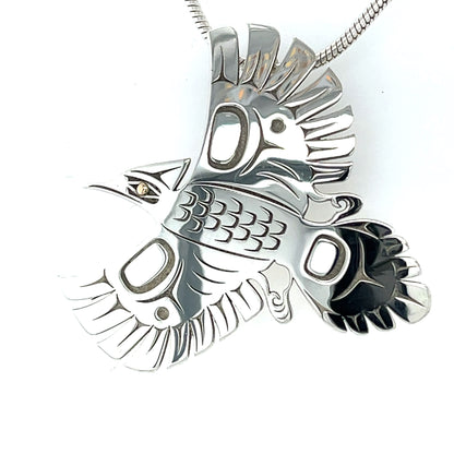 Pendant - Gold & Silver - Cutout - Woodpecker